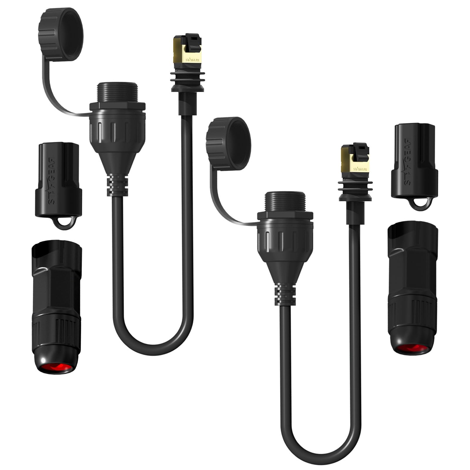 BarBaren Starlink Ethernet Adapter Gen 3/Starlink Mini, Waterproof Starlink Extension Cable SPX to RJ45 Adapters Connectors for Mini/Starlink V3 (Rev.4) Dish and Router - 2 Packs