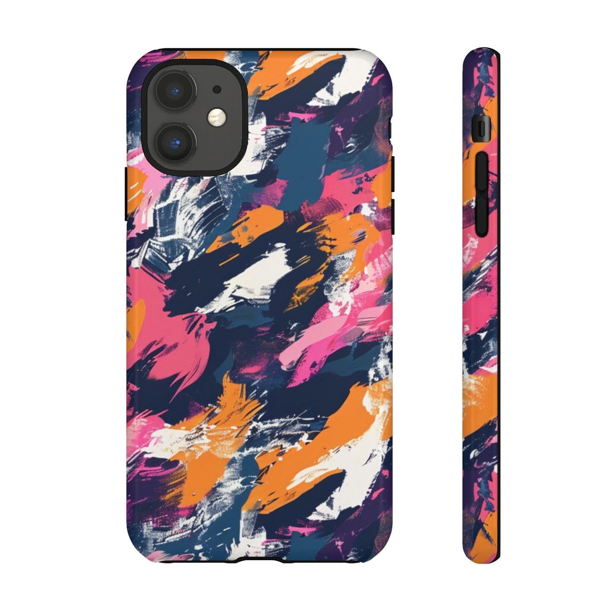 Coque iPhone 11 orange rigide anti-rayures à finition miroir - 2