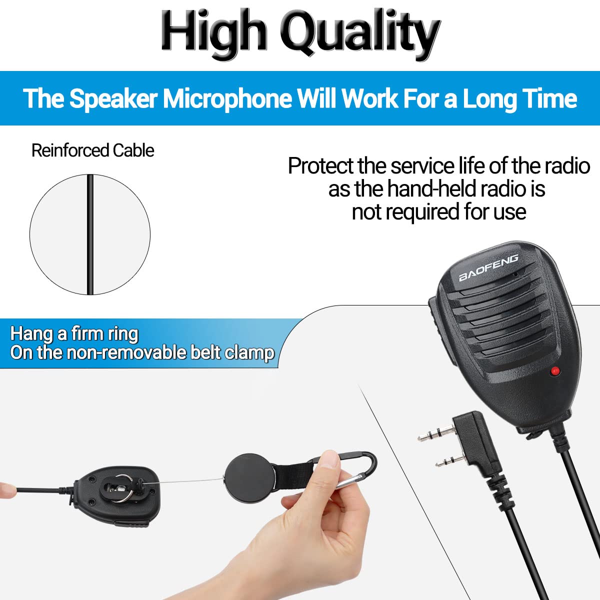 New Baofeng Speaker Microphone For BAOFENG UV 5R UV5RA UV5RB UV5RC Uv5rd  Uv5re Uv 3r Walkie