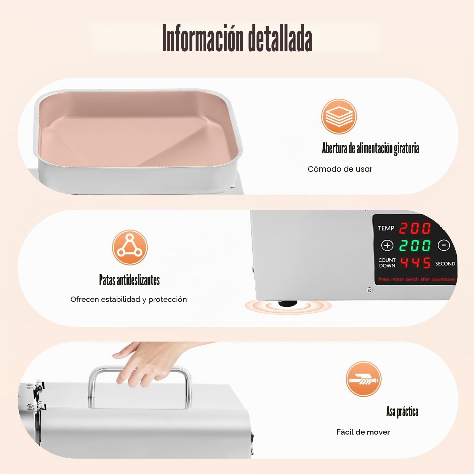 Prensa de aceite eléctrico para aceite frío y caliente, máquina de prensado de aceite para nueces, cacahuetes, sésamo, 3-6 kg/hora, 50-250 °C, 610 W