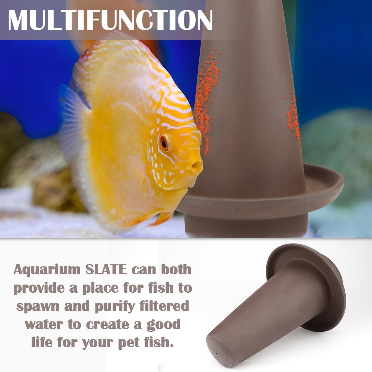 Sand Fish Breeding Cones Cave, Ceramic Spawning Breed Cone Spawning Slates Fish Tank Spawning Breed Cone for Discus Angelfish (Medium)