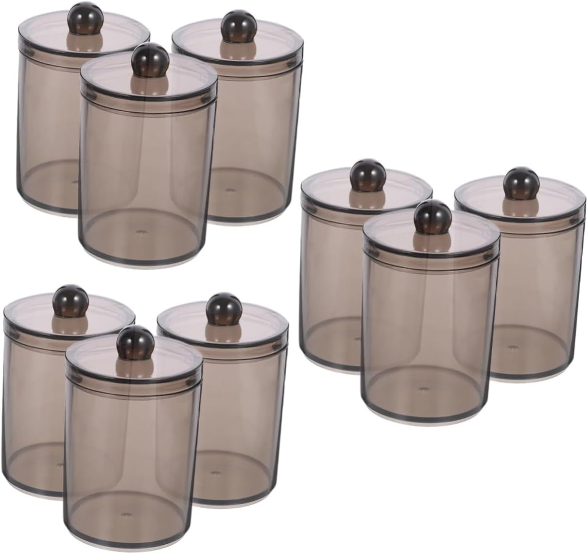 PRETYZOOM 3sets Bathroom Cotton Swab Holder Storage Jars Cotton Pad Dispenser Organizer Countertop Storage 3pcs*3