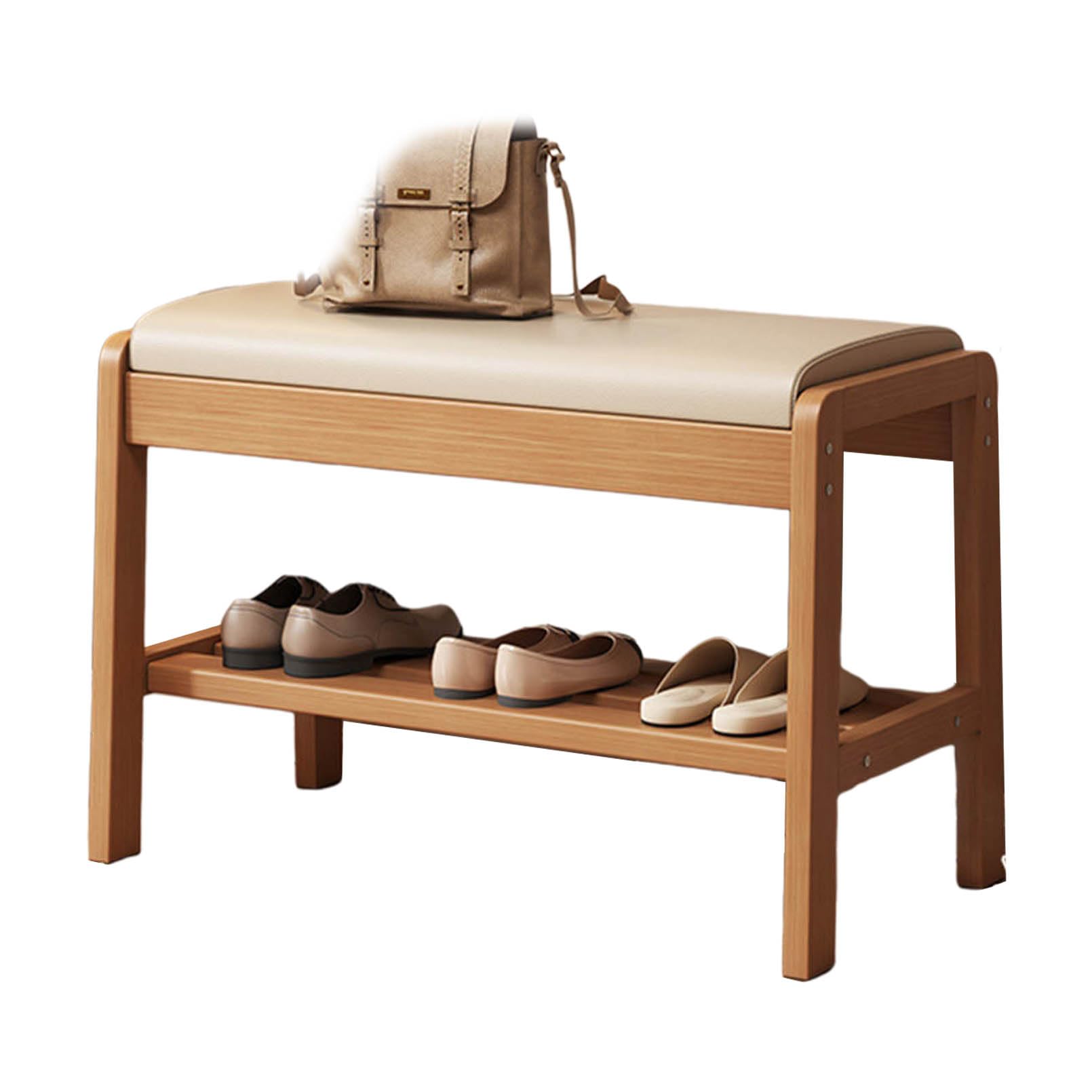 Banc d'entrée porte-chaussures avec coussin pour couloir et vestiaire