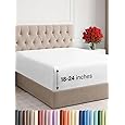 Elegant Comfort 1500 Premium Quality Fitted Sheet Ultra Soft 18-24 Inch Extra Deep Pocket - Single Fitted Sheet for High Mattress - Wrinkle Free with Smart Storage Pockets, Cal King, Light Pink
