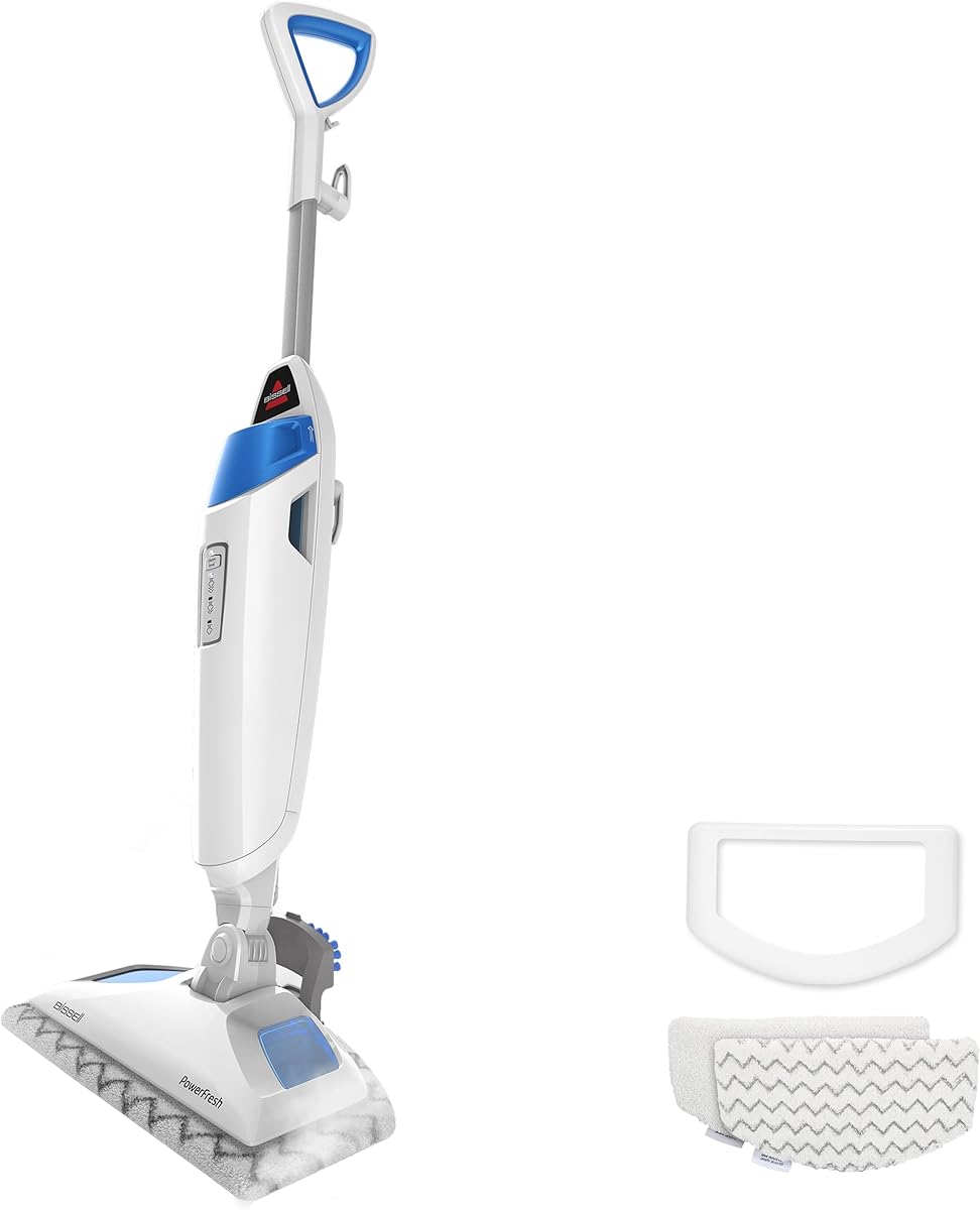 Bissell Power Fresh Steam Mop with Natural Sanitization, Floor Steamer, Tile Cleaner, and Hard Wood Floor Cleaner with Flip-Down Easy Scrubber, 1940A