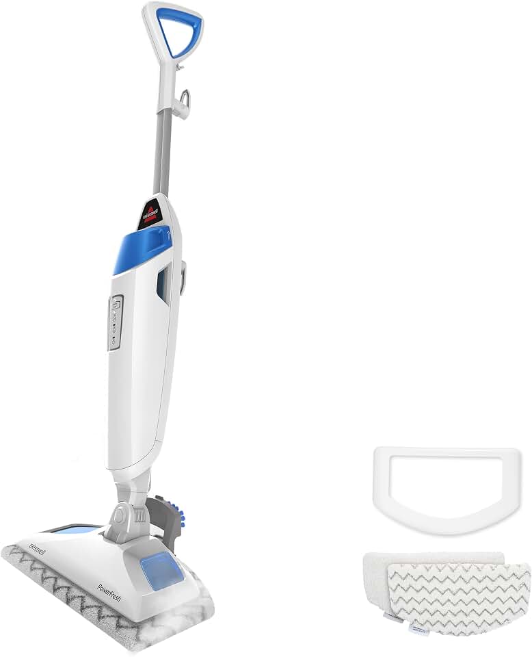BISSELL Steam Mop 1940A PowerFresh Floor Steam Cleaner for Hard Wood &amp; Tile with Natural Sanitization, Easy Scrubber, Variable Steam, 12” Cleaning Path