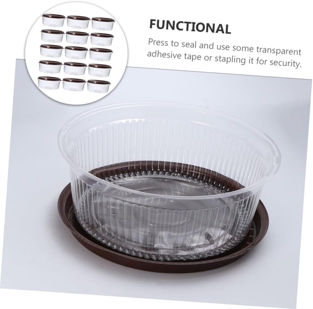 25 Pcs 8-inch round Plastic Cake Boxes with Lid, Portable Food Packing Containers for Cupcakes and Desserts, Bakery Storage and Party Favor Packaging