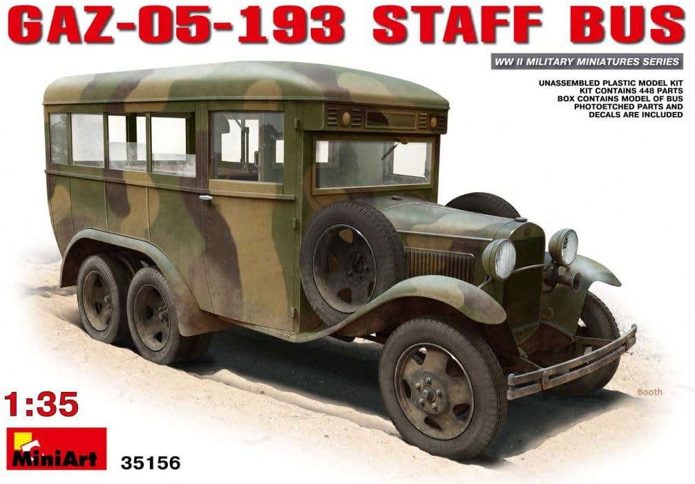 MiniArt 35156 1:35 GAZ-03-30 Model 1938 Bus - Faithful Replica, Model Building, Plastic Kit, Crafts, Hobby, Gluing, Model Kit, Assembly, Unpainted