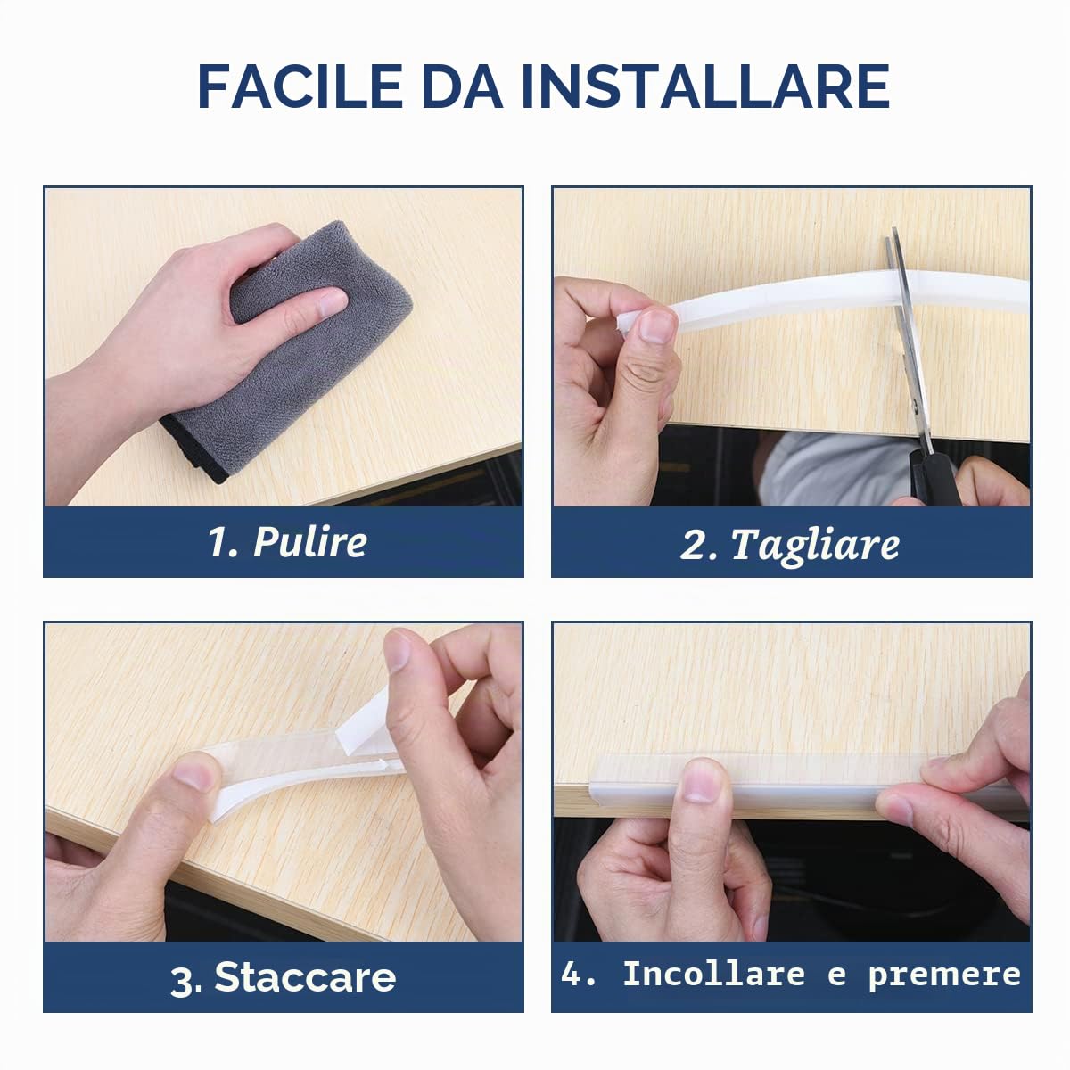 Vicloon Protezioni per Bordi, 2M Striscia Paraspigolo Spigolo Anti Collisione in Silicone Senza BPA, Trasparente e Extra Spesso Bordi Protezione, Paraspigoli Bambini per Tavoli, Armadi e Mobili