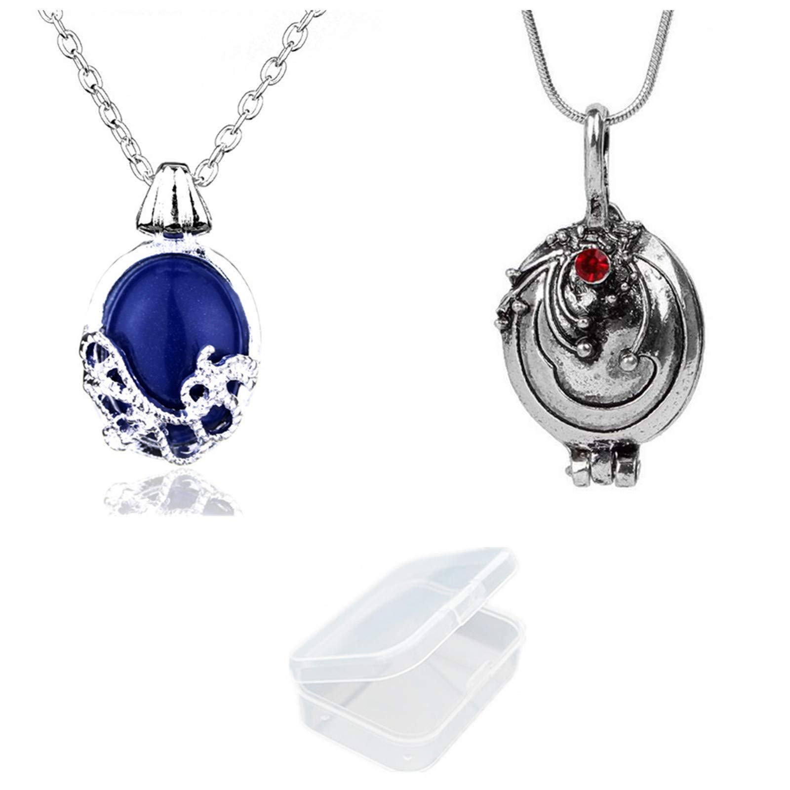 2 Pack Necklace and Daywalking Katherine Necklace Pendant Charm Necklace-Royal Blue with Transparent Box