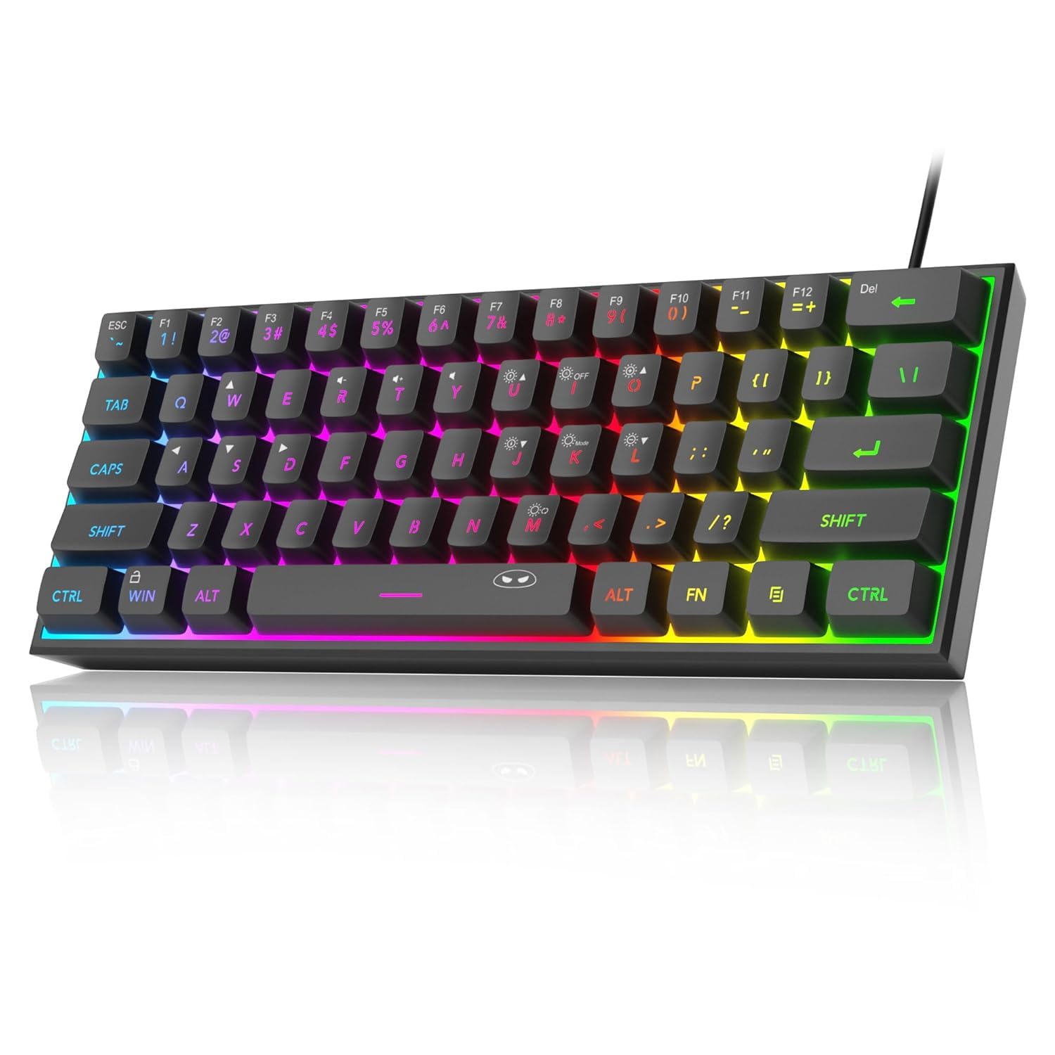 MageGee TS91 Mini 60% Gaming Keyboard, RGB Backlit 61 Key Keyboard, Ergonomic Waterproof Mechanical Feeling Office Computer Keyboard for PC, MAC, PS4, Gamer -Violet-picture-29
