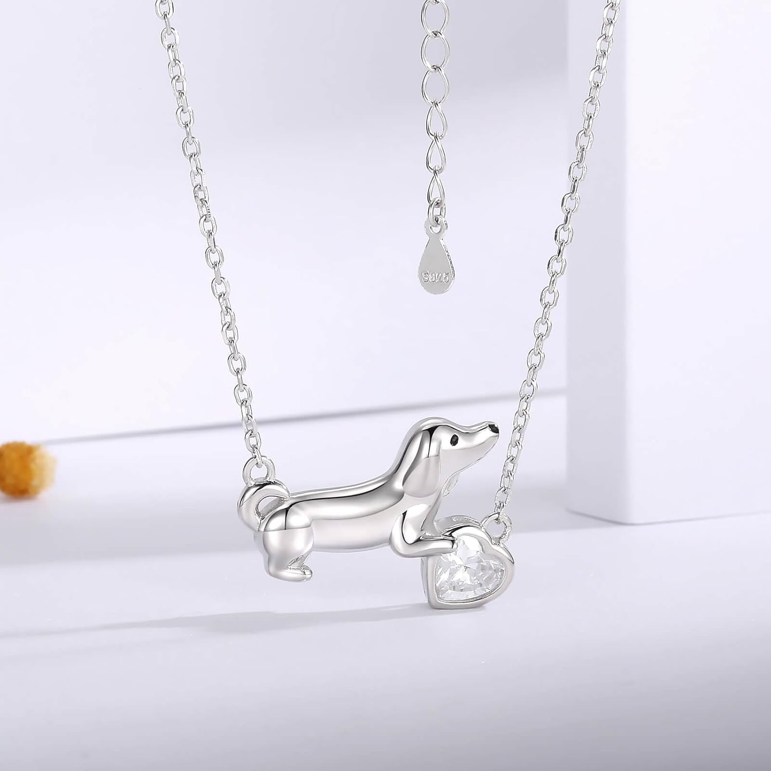 925 Sterling Silver Dachshund Necklace Cute Dog Jewelry Gifts for Dachshund Lovers Women - Image 2