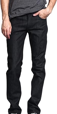 VICTORIOUS Mens Skinny Slim Fit Stretch Raw Denim Jeans