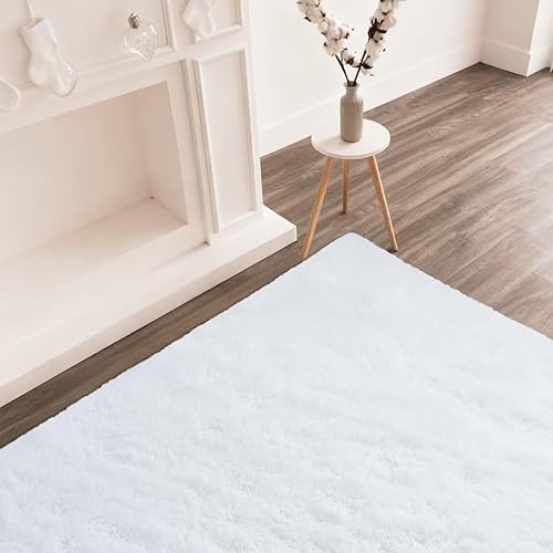 Miniatura 40 de Vafodo Alfombras de área para dormitorio esponjoso, alfombra de sala de estar, 9 x 12 pies, suave y esponjosa, alfombra de área rosa sólido