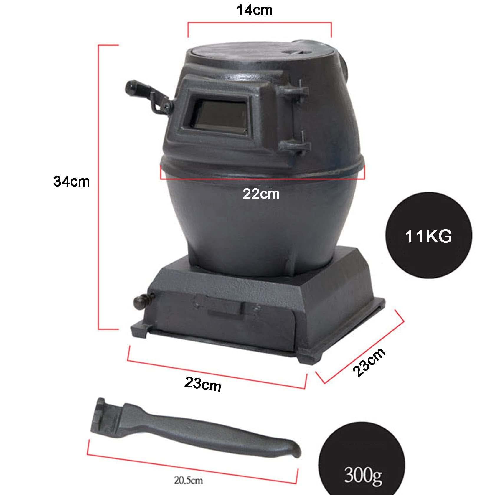 Réchaud multi-combustible portable – Chauffage et cuisinière de camping pour l'extérieur et l'intérieur – Construction en fonte durable