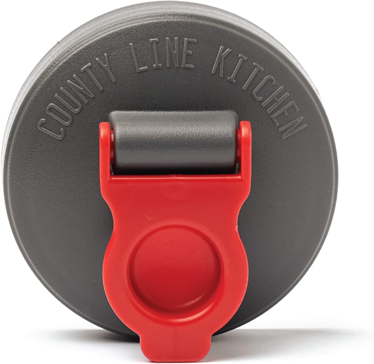 County Line Kitchen Wide Mouth Mason Jar Flip Cap Lid, Durable, Airtight, Leak-Proof Seal - Red, 1 Pack