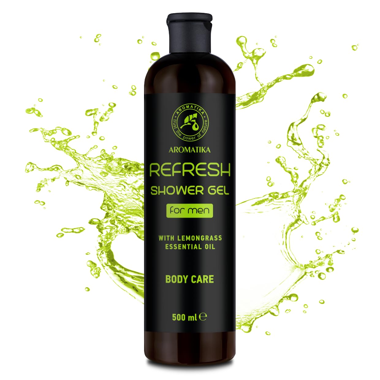 Shower Gel Refresh 500ml, Shower Gel for Men, Gel with Lemongrass Essential Oil, Skin Care, Body Care, Cleansing and Care - Image 2