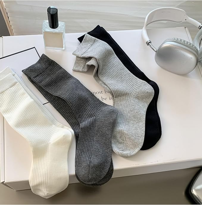 Image of Kelabia 6 Pair Cute Cotton Socks Kawaii Bear Ankle Preppy Ruffle Socks for Women Japanese Fall Vintage Crew Socks