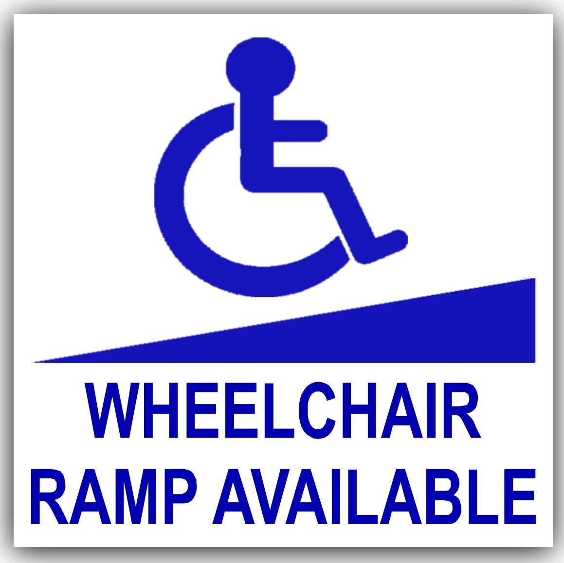 Platinum Place 1 x Wheelchair Ramp Available-Disabled Car Sticker-Blue ...