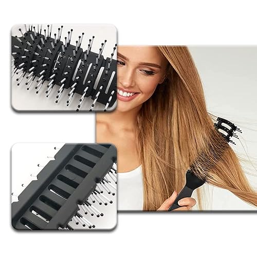 Miniatura 4 de YongXiangPeng Cepillo de pelo, 2 piezas de cepillo de ventilación profesional para espalda resbaladiza, cepillo antiestático desenredante para