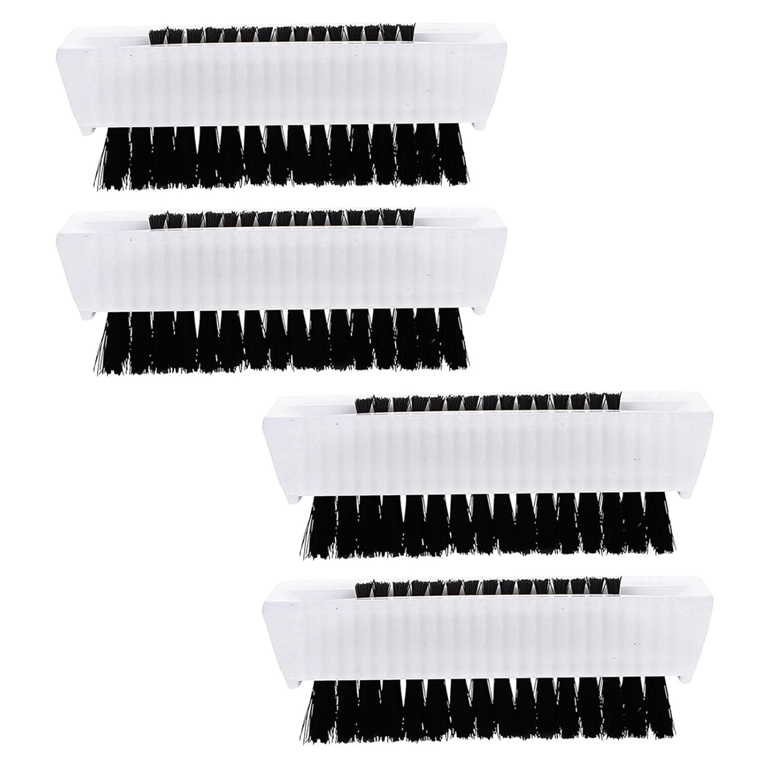 4pcs Dual-sided Nail Scrub Brushes with Soft Bristles Plastic Fingernail Cleaner Set for Hand and Nail Cleaning, Heat Resistant and Non-slip, Suitable for Daily Manicure Care