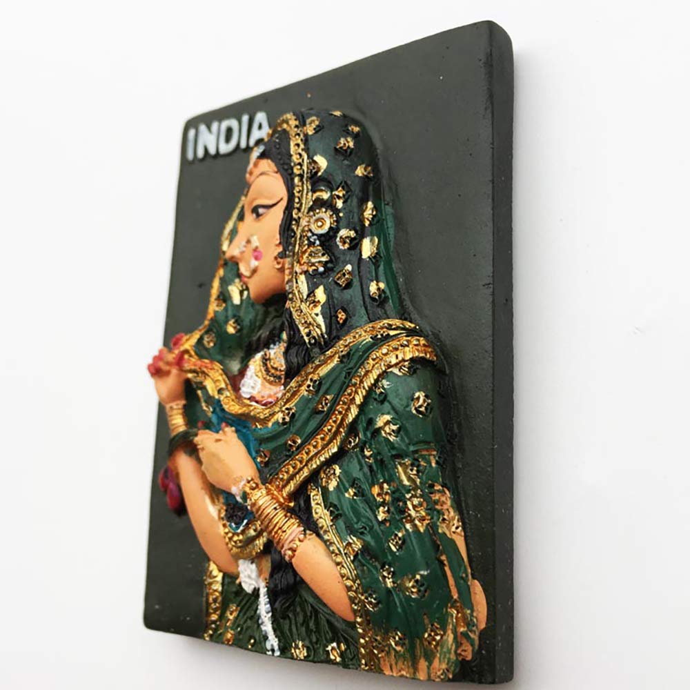 3D Sari India Refrigerator Fridge Magnet Tourist Souvenirs Handmade Resin Craft Magnetic Stickers Home Kitchen Decoration Travel Gift - Image 4