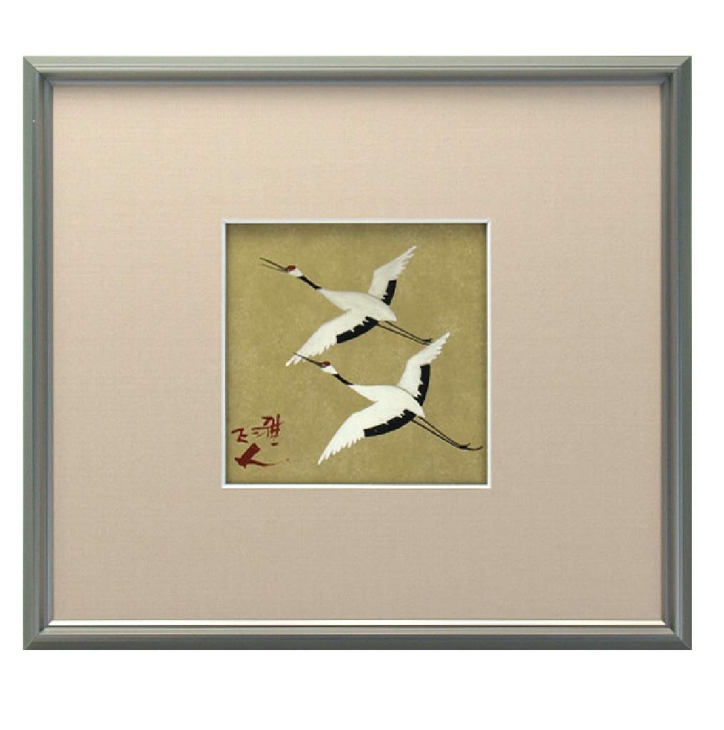 Amazon.co.jp: 【九谷焼】 谷敷正人作 陶額 金彩双鶴 : ホビー