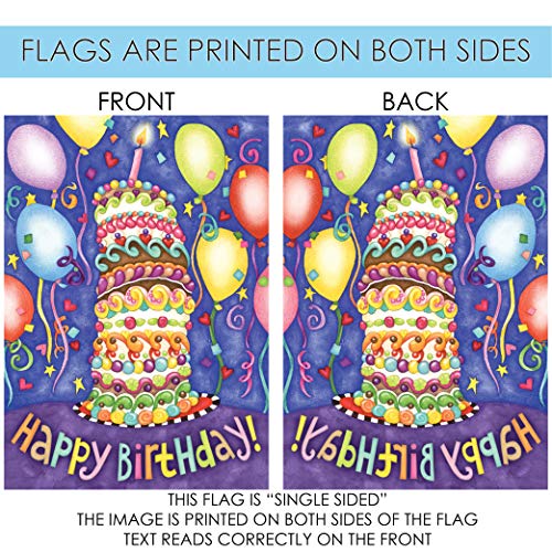 Toland Home Garden 100083 Happy Birthday Birthday Flag 28X40 Inch Double Sided Birthday Garden Flag For Outdoor House Party Flag Yard Decoration #TOP4
