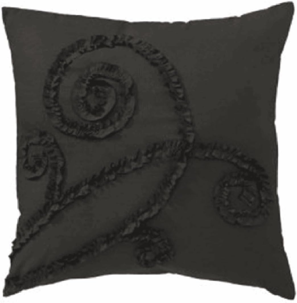 Ultra Soft Solid Designer Ruffle Pillow Shams Pair 100% Egyptian Cotton 600 Thread Count (2 piece set) Square 16" x 16" Moss