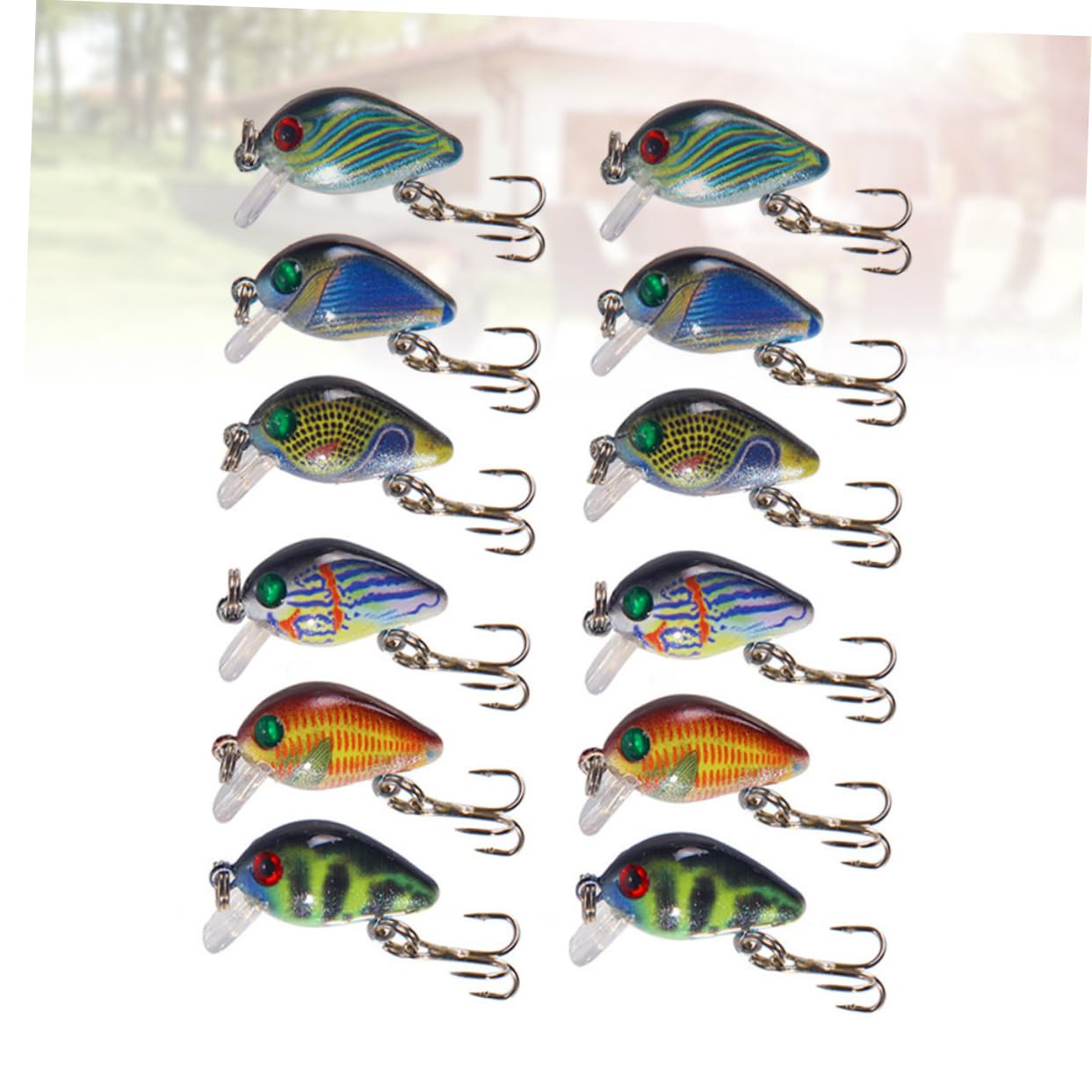 INOOMP Lot De 3 Leurres De Pêche Réalistes pour La Pêche en Eau Douce Accessoires 12 Pièces X 3