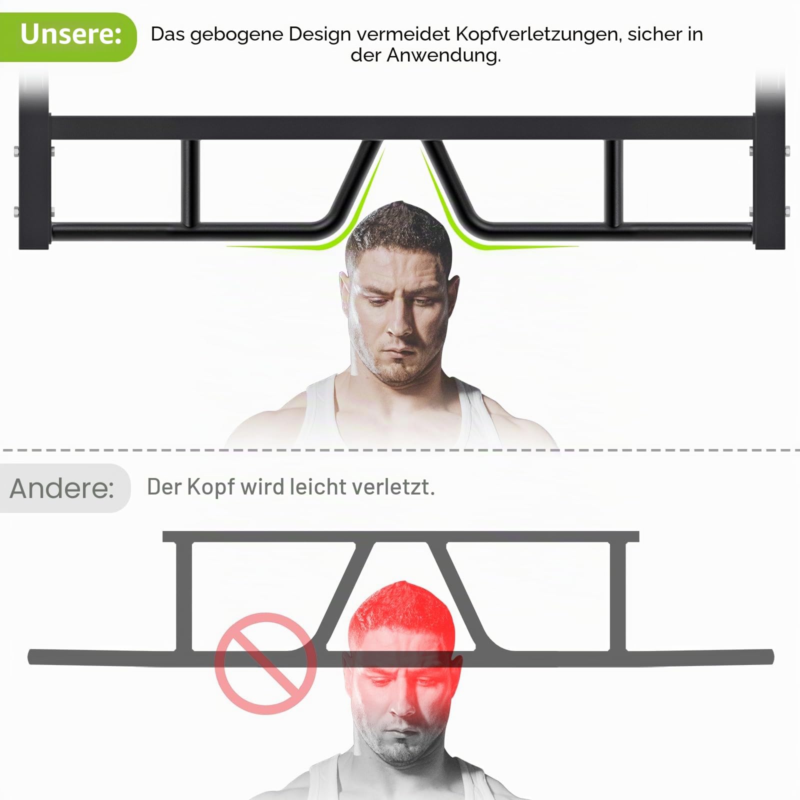 Kipika Klimmzugstange zur Wandmontage, Multi-Grip-Klimmzugstange, Heim-Fitness-Studio, Trainingsstange für Krafttraining, Körpertraining, Heim-Fitness-System