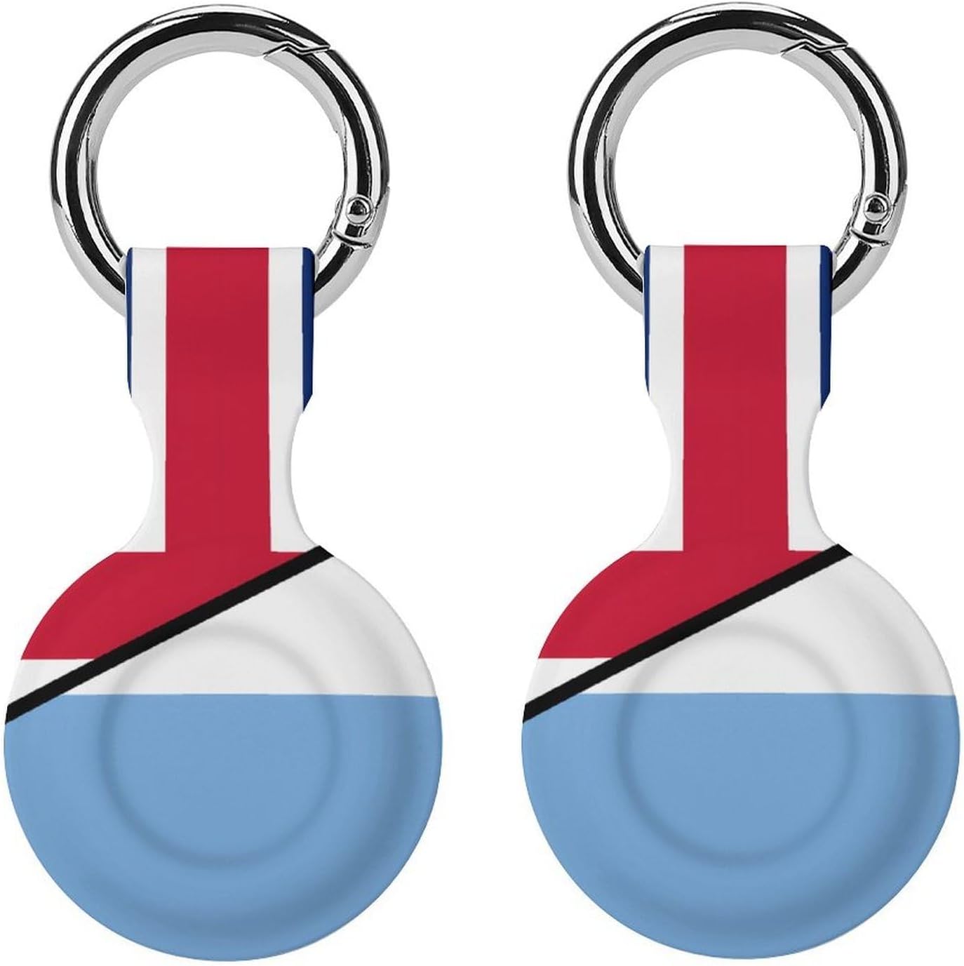 Argentina and United Kingdom Flag Funny Cover Compatible with AirTag Case Protector GPS Tracker Holder with Keychain