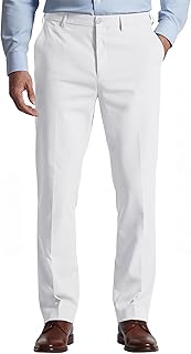 Mens Classic Dress Pants Expandable Waist Suit Pants Breathable Business Casual Slacks