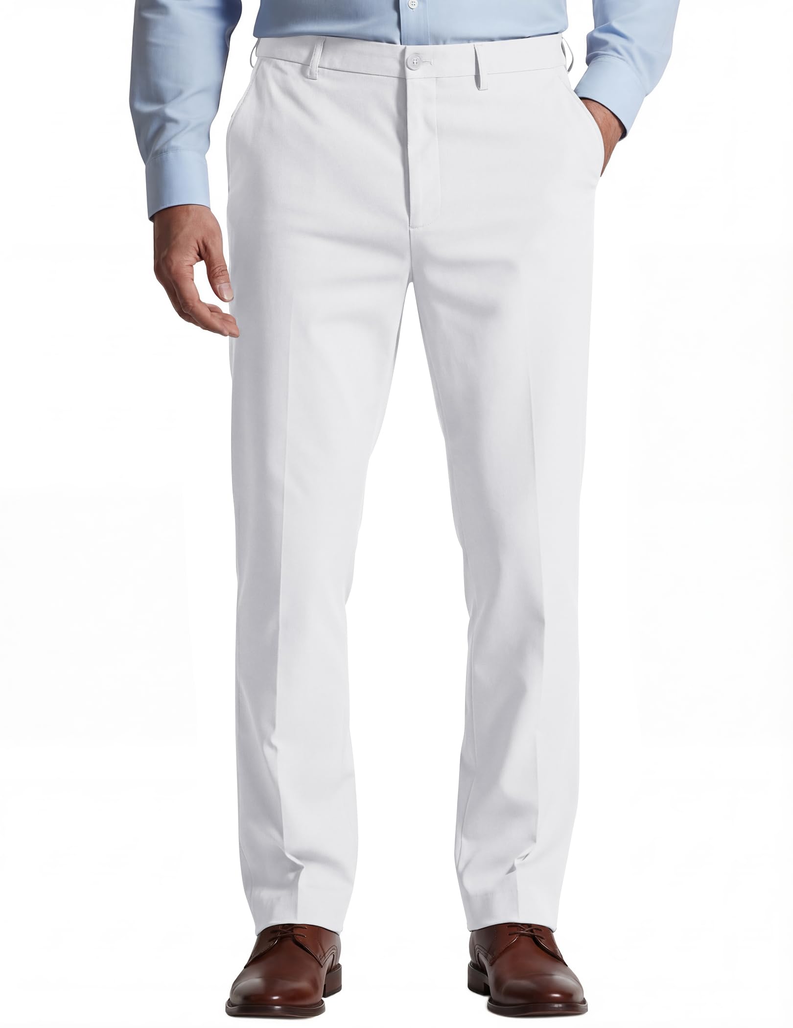 COOFANDY Mens Classic Dress Pants Expandable Waist Suit Pants Breathable Business Casual Slacks