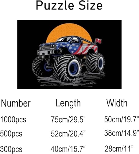 Miniatura 3 de Kuizee Rompecabezas de 1000 piezas para adultos, aventura todoterreno, camión monstruo, escuela, niños, adolescentes, educativo, intelectual,