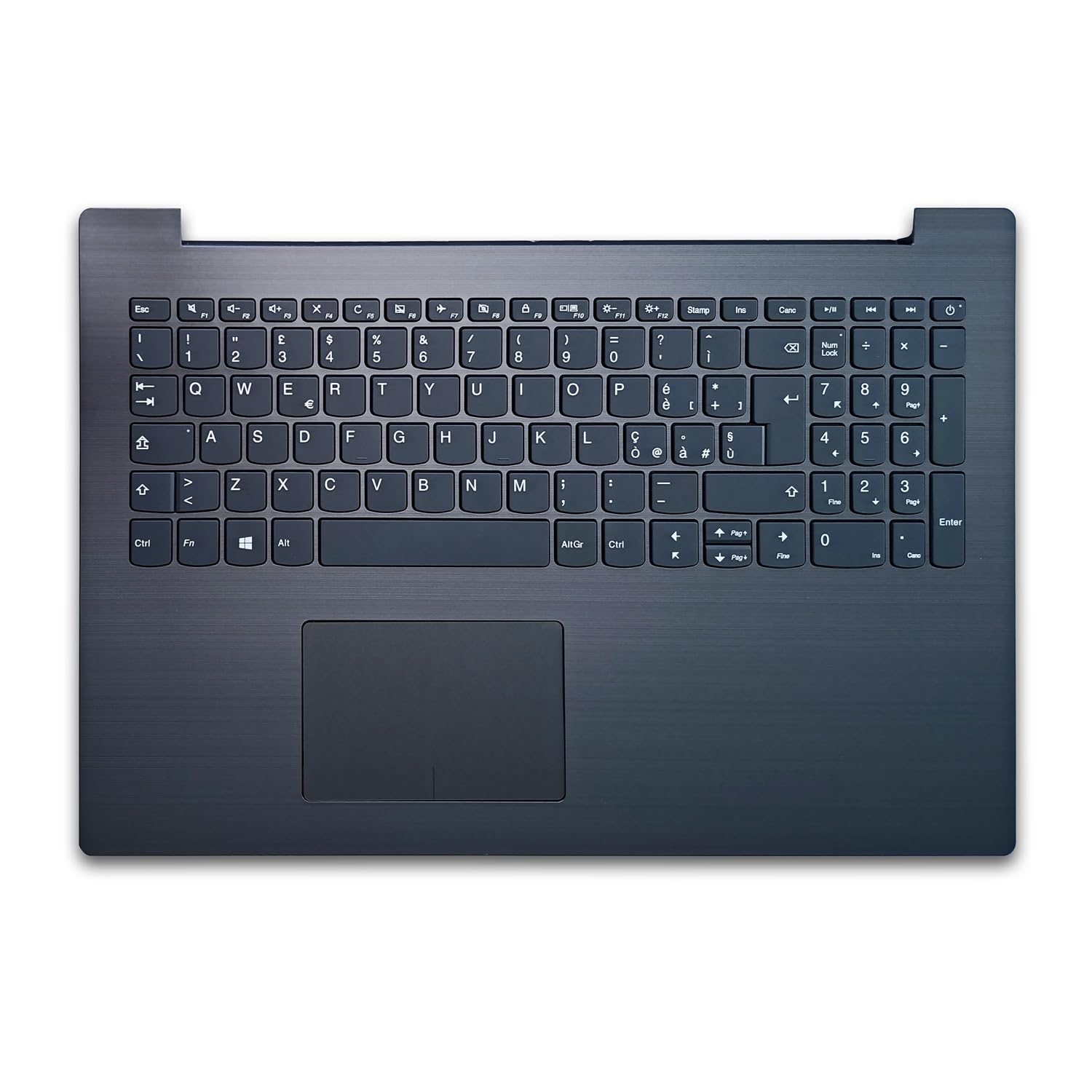 new net - Top case Palmrest con tastiera compatibile con Lenovo IdeaPad 330-15AST (Type 81D6) [Frame Grigio (Iron Grey) - con touchpad, speaker e connettore SSD - Layout ITA]