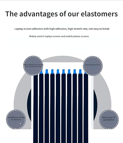 Miniatura 3 de Portátil de cinta elástica negra fácil de tirar, para panel de reemplazo de pantalla LED, cinta de doble cara portátil sin seguimiento resistente a
