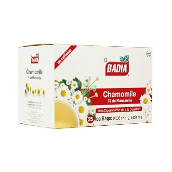 Badia Chamomile Tea, 25 Bags Soothing Chamomile Flower (Manzanilla)