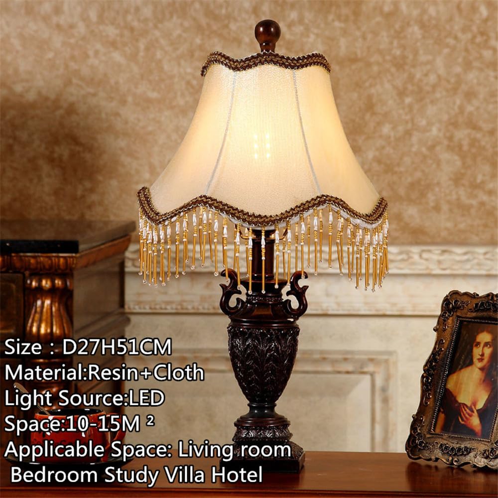 Europeo di Lusso Lampada da Tavolo a Led Americano Retrò Creatività Soggiorno Camera da Letto Studio Villa Hotel Decorazione Scrivania Luce (Stile 19)
