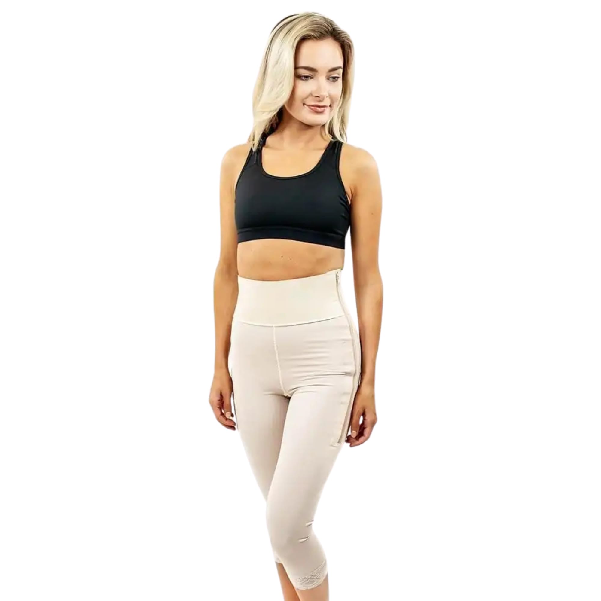 Post Surgery Compression Shorts – Mid Calf Tummy Tuck 4" style 2