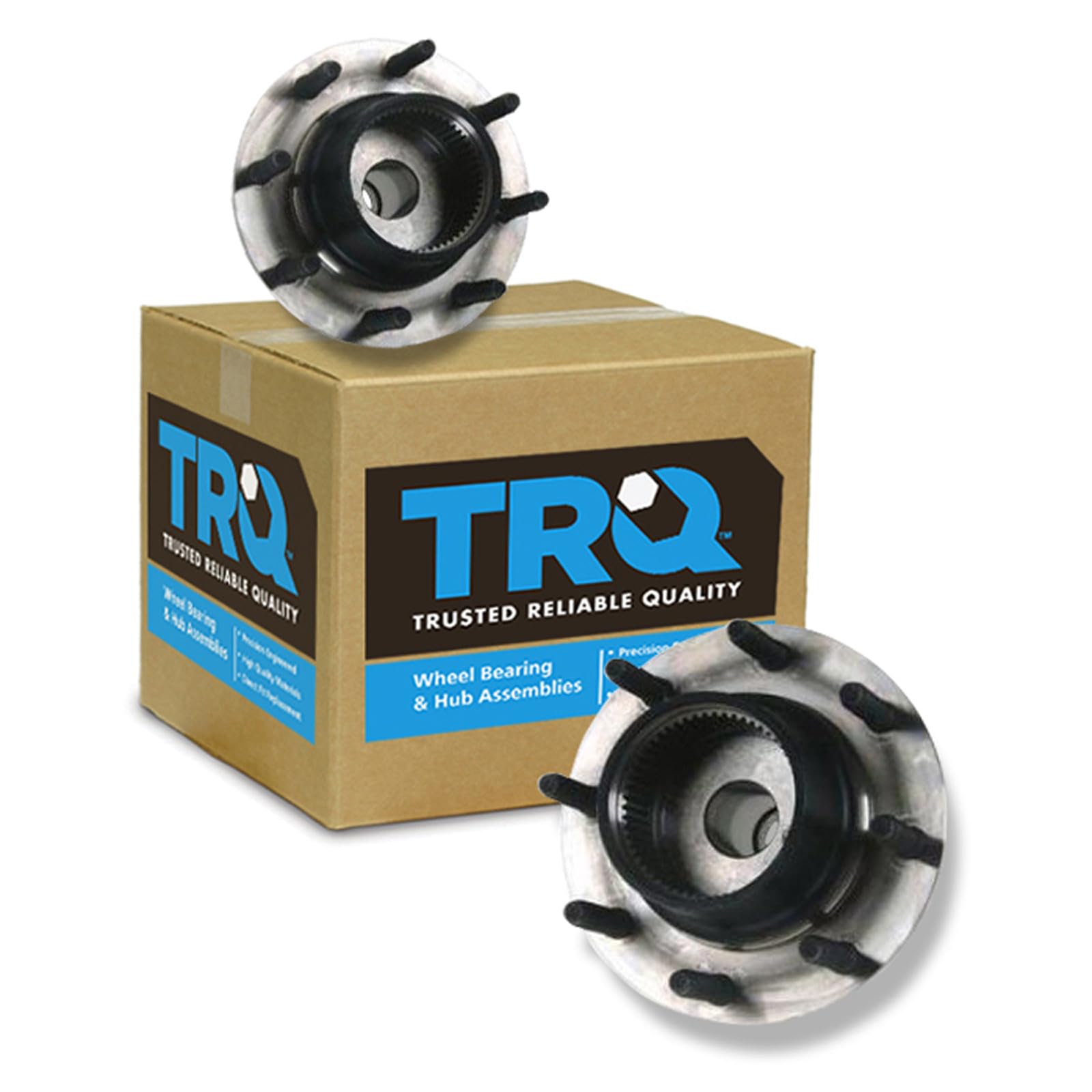 TRQ 2 Piece Front Wheel Bearing &amp; Hub Assembly Set 4WD