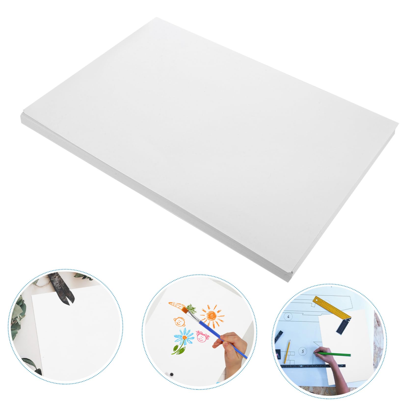 SEWACC Papier à Dessin 100 Feuilles, Blanc, pour Marqueurs, Croquis