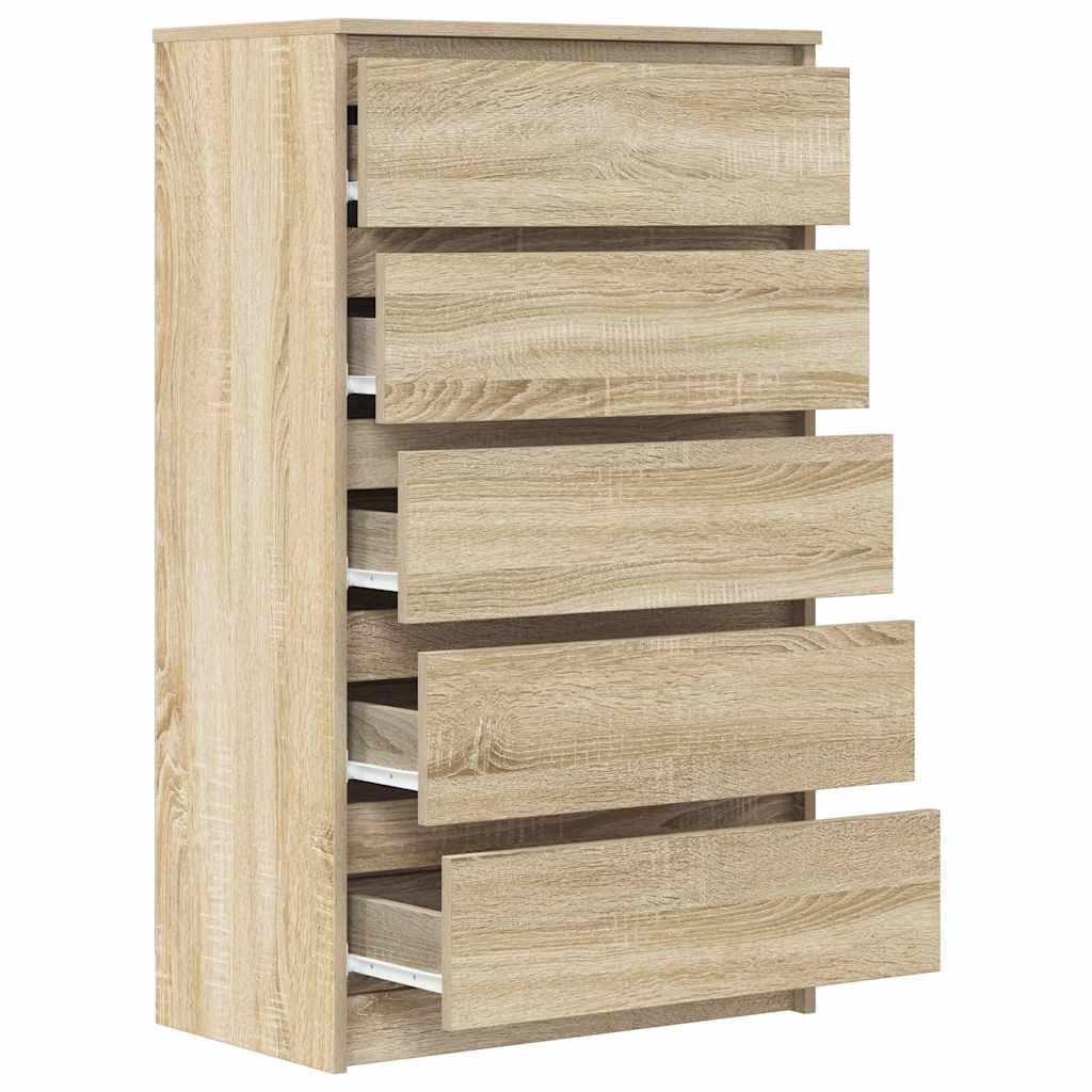 vidaXL Cassettiera Rovere Sonoma 60x36x103 cm in Legno Multistrato
