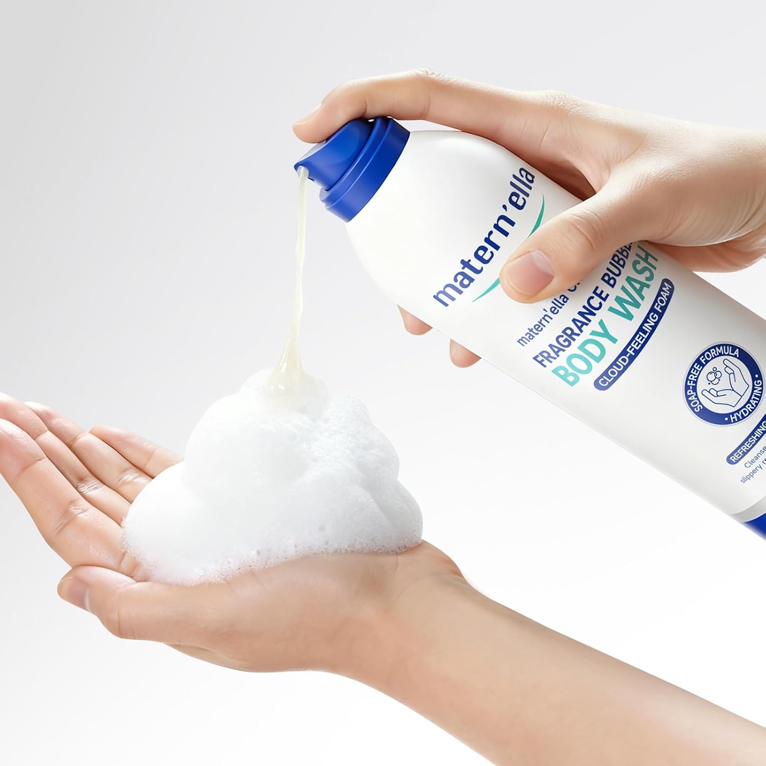 matern'ella Cloud-Feeling Amino Body Wash, Self-Foaming Fragrance Bubble Cleanser with Hyaluronic Acid, Sulfate-Free & Paraben-Free, Luxurious Scent of Pear, Blackcurrant & Tonka Bean, 8.8 Fl Oz - Image 7