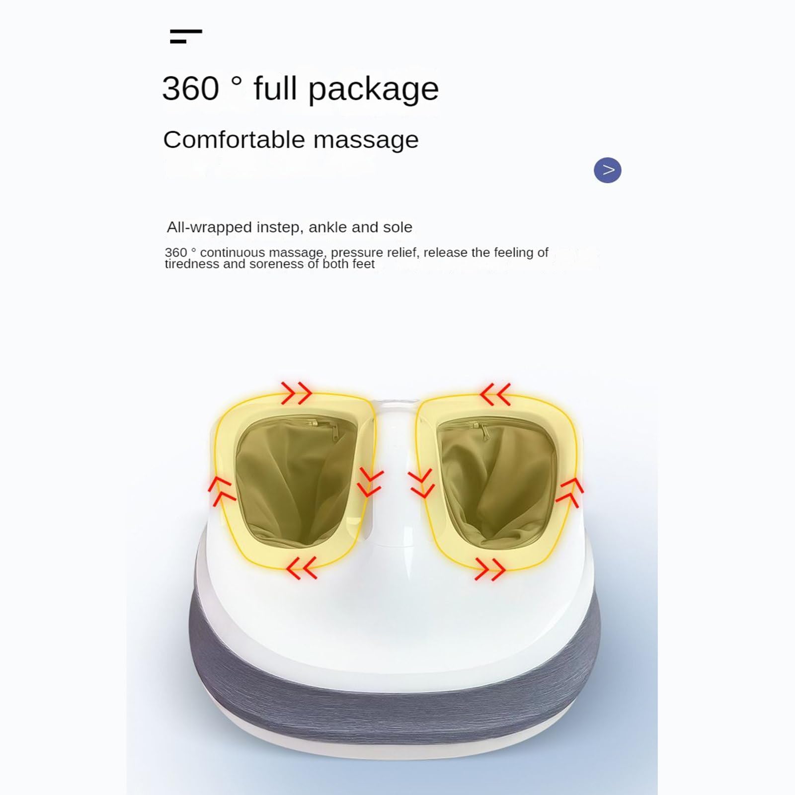 RIDAEX Máquina para Terapia de pies, masajeador de pies, masajeador automático para el hogar, compresa Caliente, Bolsa de Aire para Todo el Cuerpo, Rodillo, Instrumento para Terapia de pies,White