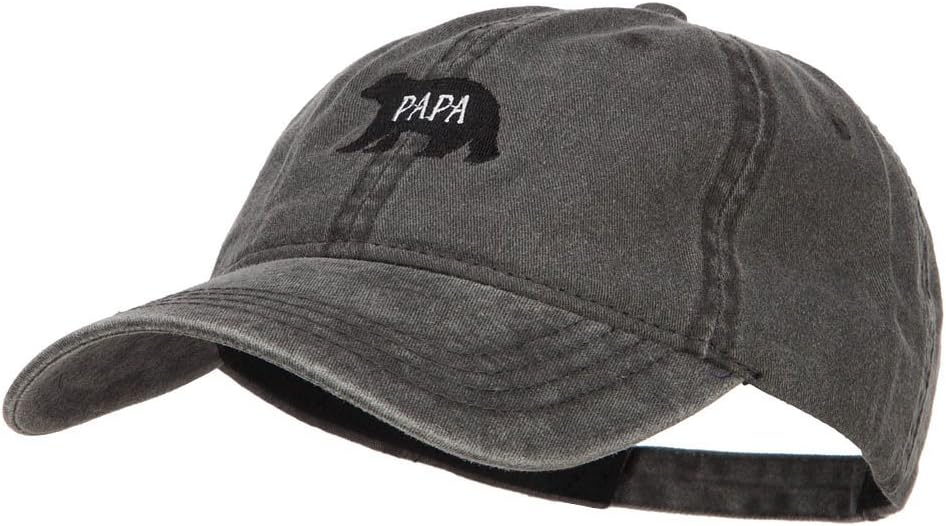 Papa Bear Embroidered Washed Cap