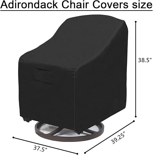 Miniatura 7 de Paquete de 2 fundas para sillas Adirondack (30 pulgadas de ancho x 34 pulgadas de profundidad x 36 pulgadas de alto), 100% impermeables, resistentes