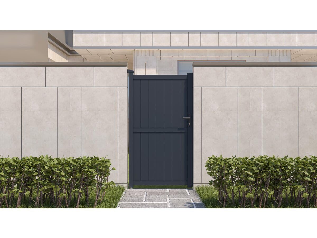 Habitat et Jardin Gartentor aus Aluminium Maurice - 101,2 x 180,9 cm - Grau