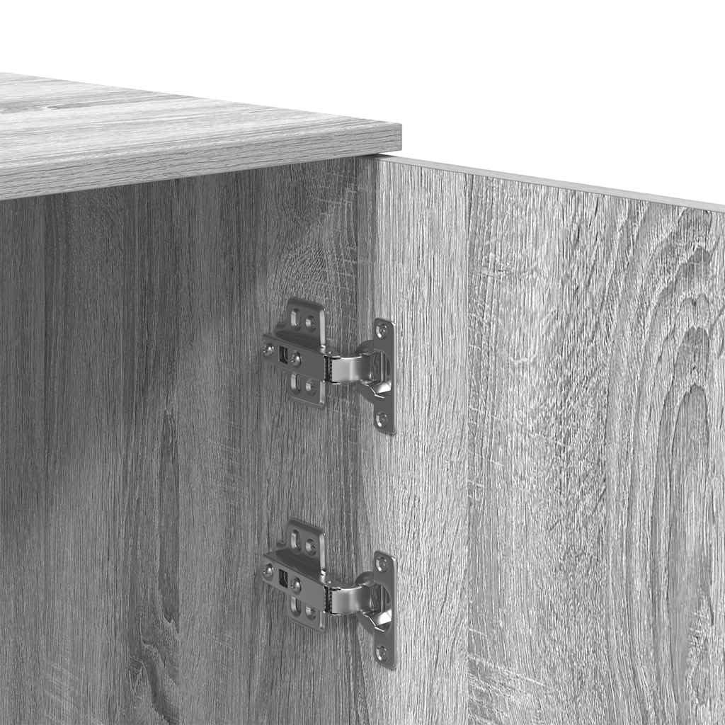 Sonoma - Armadietto portaoggetti grigio 50 x 45 x 103,5 cm, in materiale legno, salvaspazio, con ripiano, per ricevimenti, cantine, balconi e giardino
