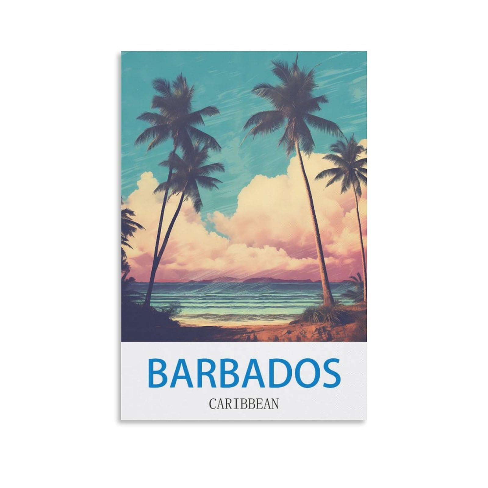 Lnuyitr Unframe-Style Barbados Caribbean Vintage Travel Poster 08X12inch(20X30cm) Canvas Art Posters And Wall Art Picture Prints Modern Home Bedroom Decor Posters